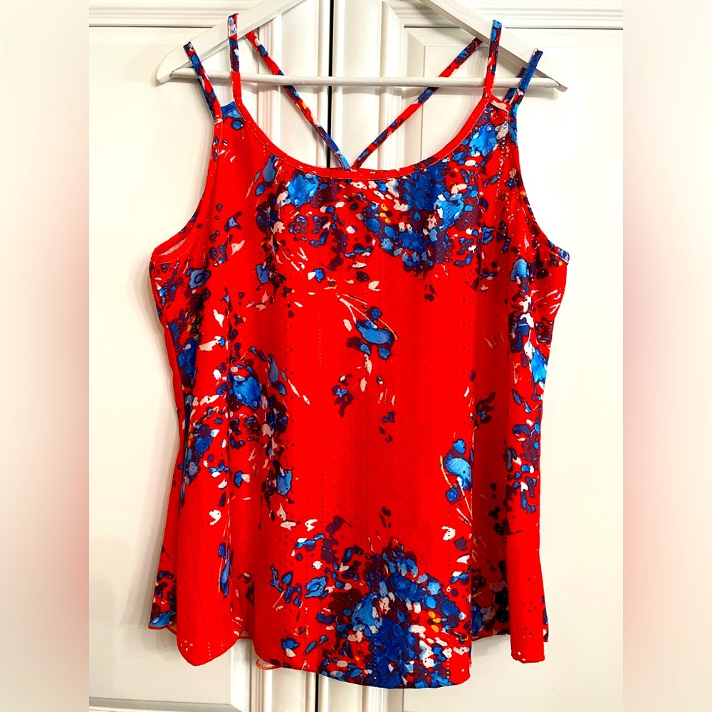 Unbranded Women’s XL Red, Blue and White Tank/Camisole Top with Spaghetti Straps